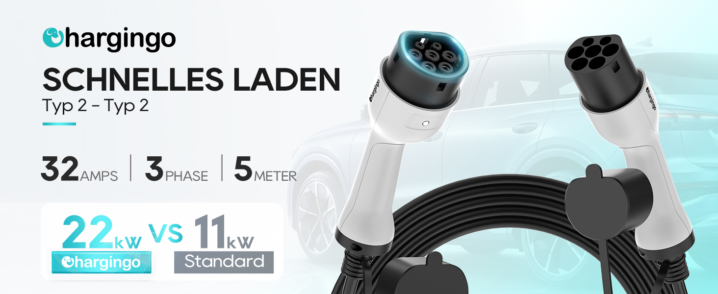 Портативний зарядний пристрій для електромобіля Type 2 (Schuko) 3.68kW, 6-16A, LCD, 5м, IP65, 16A, 22kW, CCS2, IEC 62196-2