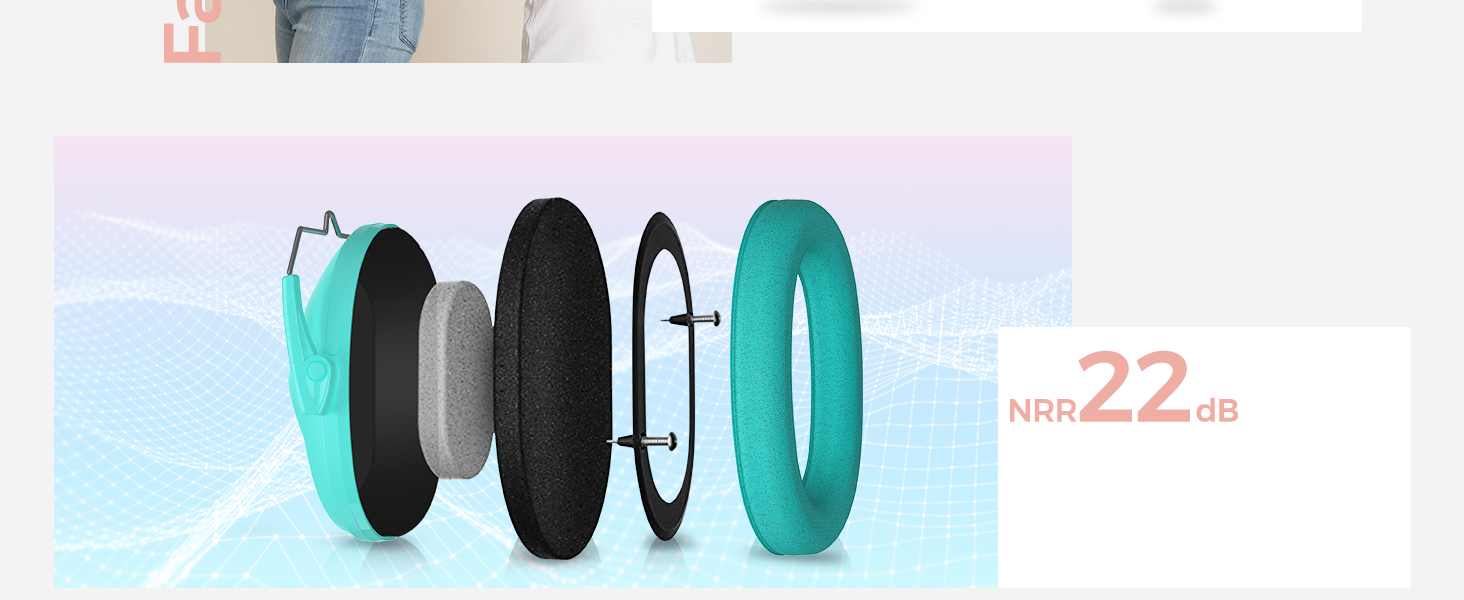 Навушники для захисту від шуму ProCase для дітей, блакитні