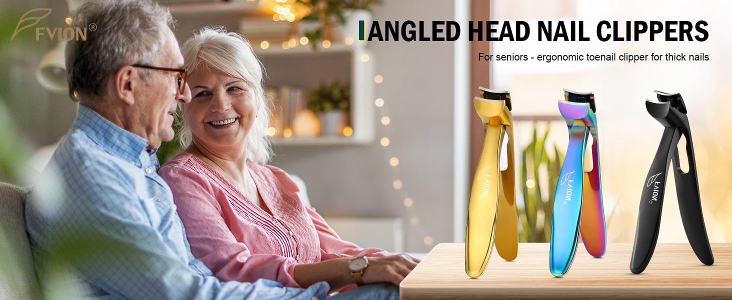 Кусачки для нігтів FVION для товстих нігтів, прецизійні кусачки для нігтів для чоловіків та жінок (чорний)
