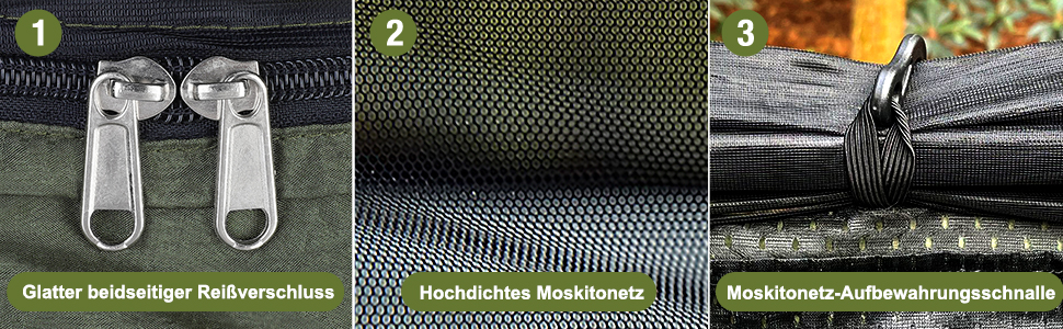 Гамак COVACURE вуличний з москітною сіткою для 2 осіб 270x140 см, вантажопідйомність 200 кг - легкий гамак для кемпінгу, саду, подорожей