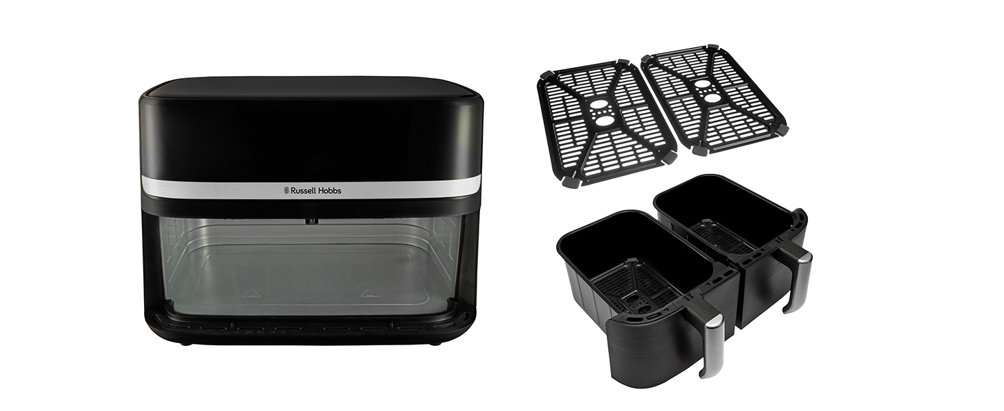 Фритюрниця Russell Hobbs SatisFry з 2 камерами, 9л, Rapid AirFryer, 9 програм, тиха робота, миється в посудомийній машині