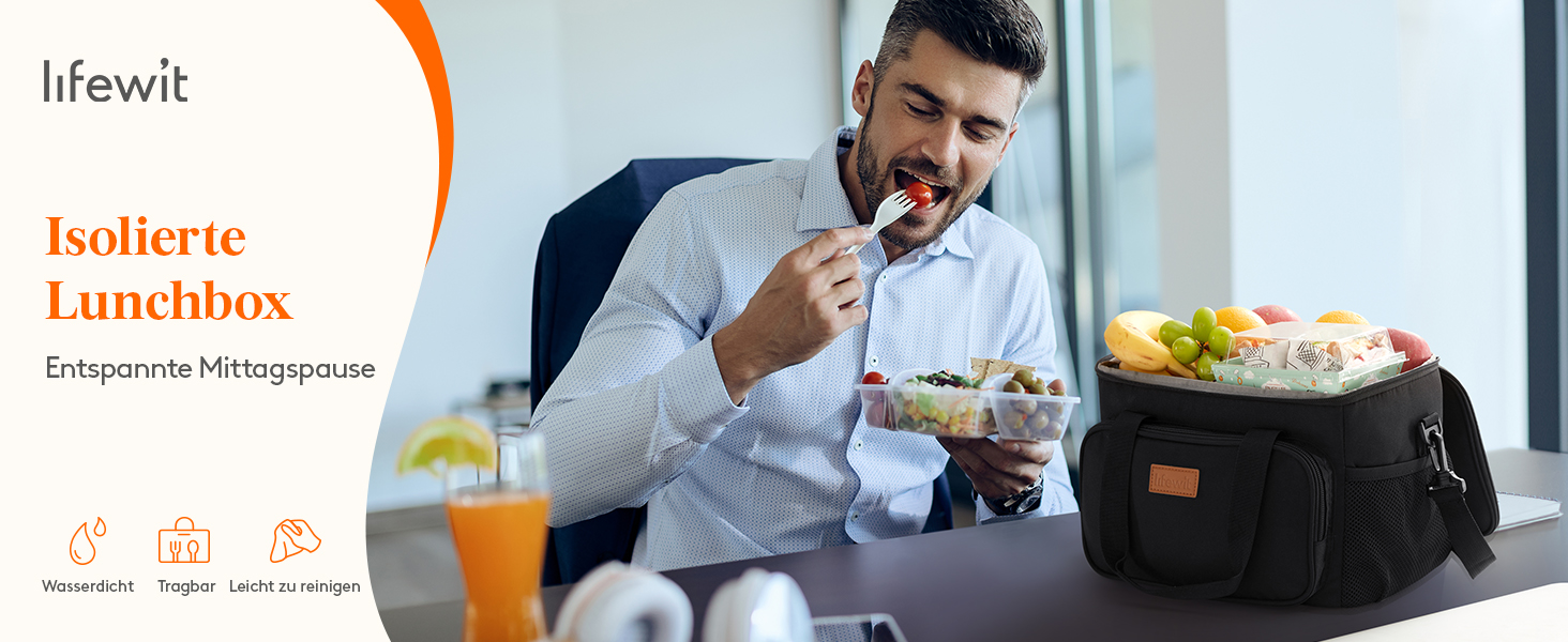 Сумка-холодильник LifeWit 15L, 24 відділення, червона (для їжі, пікніків, подорожей)