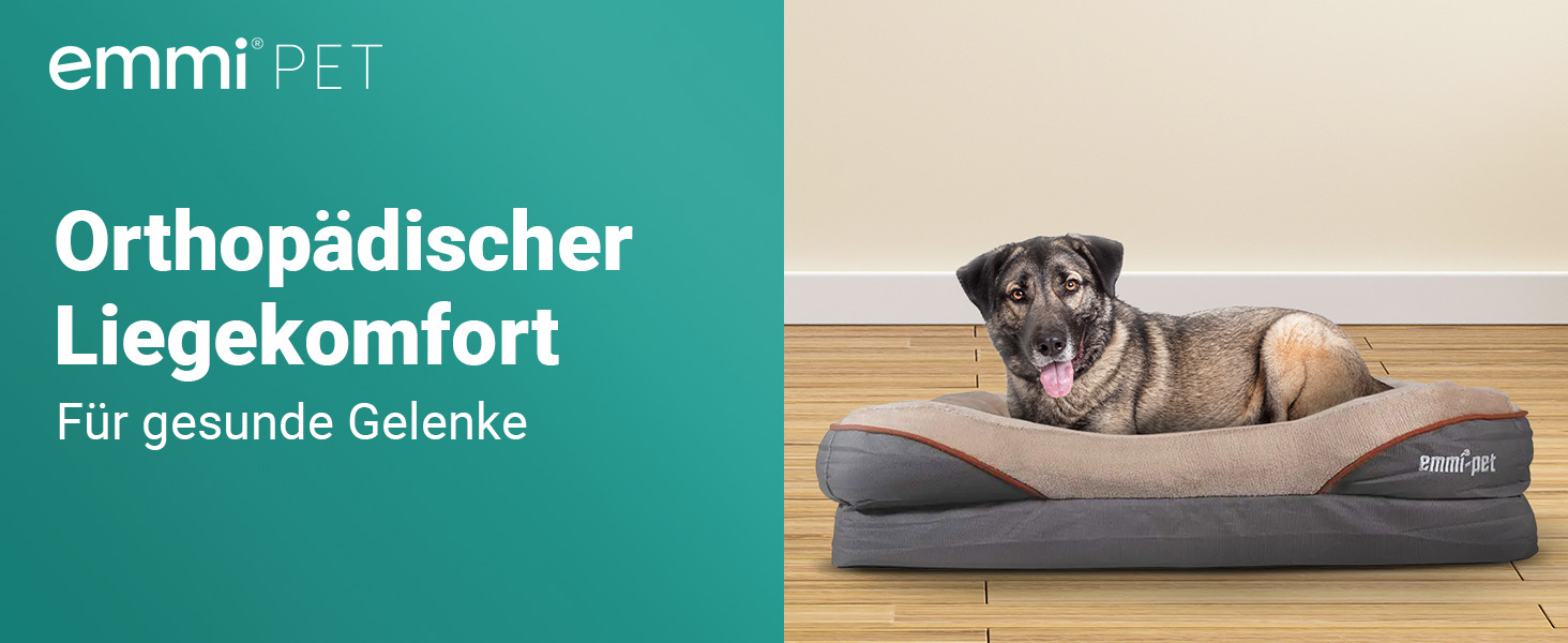 Ортопедичне ліжко для собак Emmi-pet - Ergonomisches Hundesofa для великих собак, 120x85x25 см. Зручне, м'яке, з антиковзаючою поверхнею, дихаюче, з регульованою формою. XXL (120x85 см)