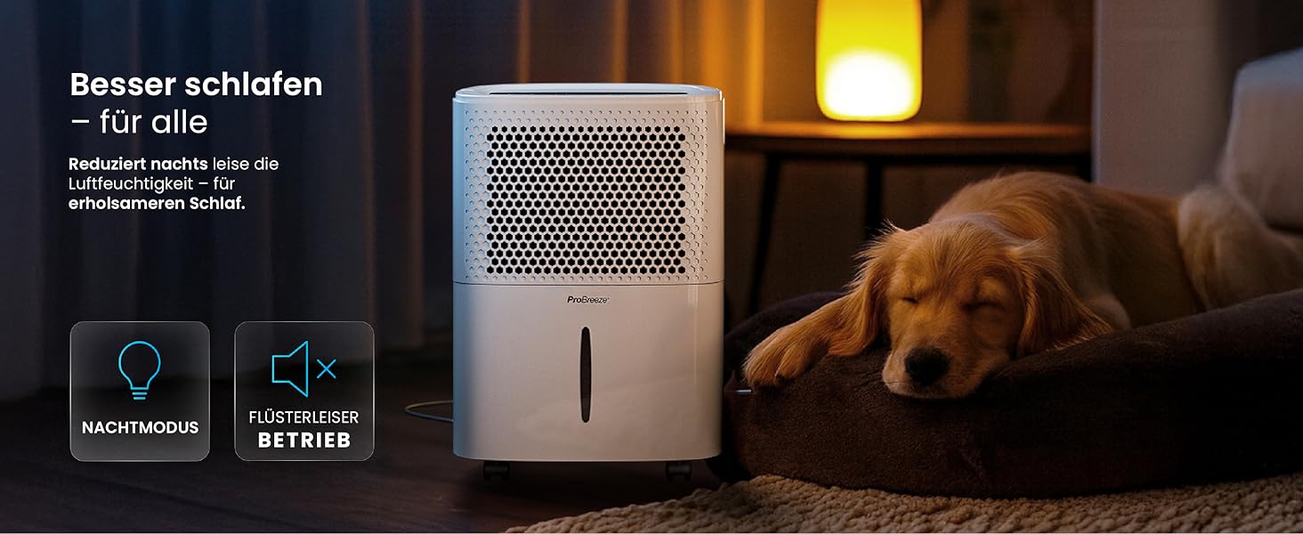 Про Бріз® Eco Kompakt 12L/день - Розумний осушувач повітря з Wi-Fi, LED-дисплеєм, функцією сушіння та автоматичним вимкненням (12л, 20 м²)