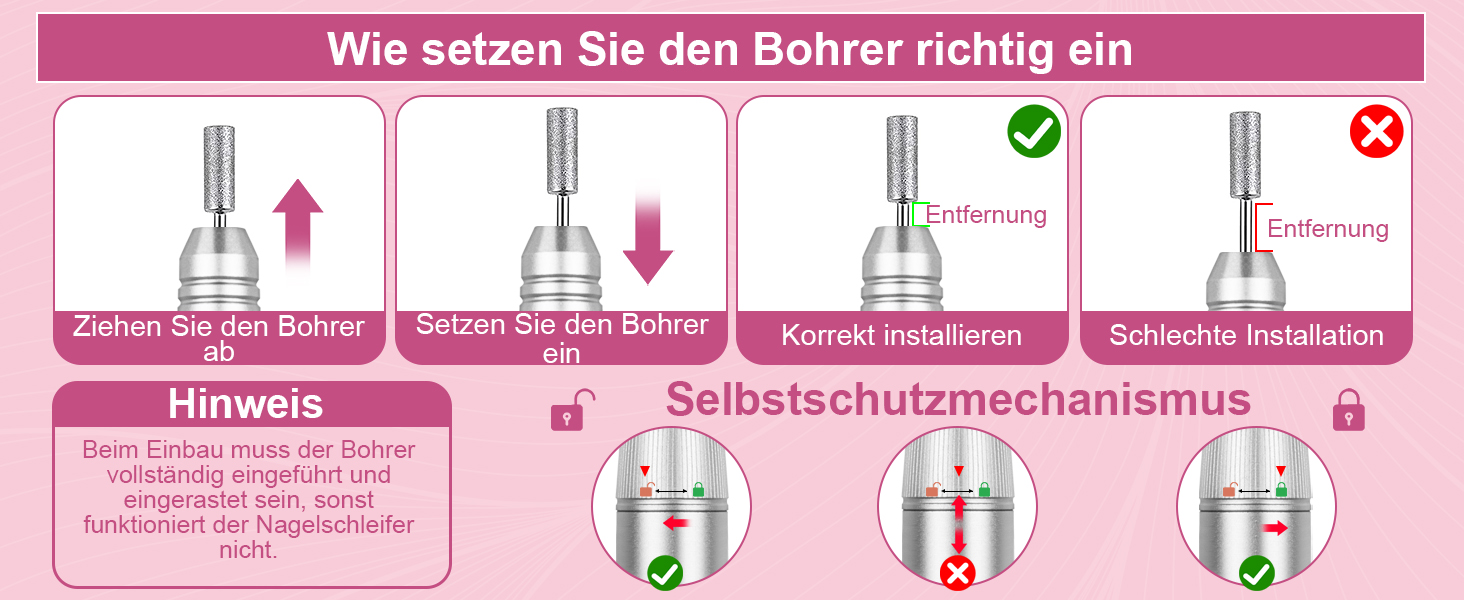 Електричний апарат для манікюру та педикюру Nagelfräser 12в1 з алмазним набором для гелю та акрилу, 40000 об/хв, білий