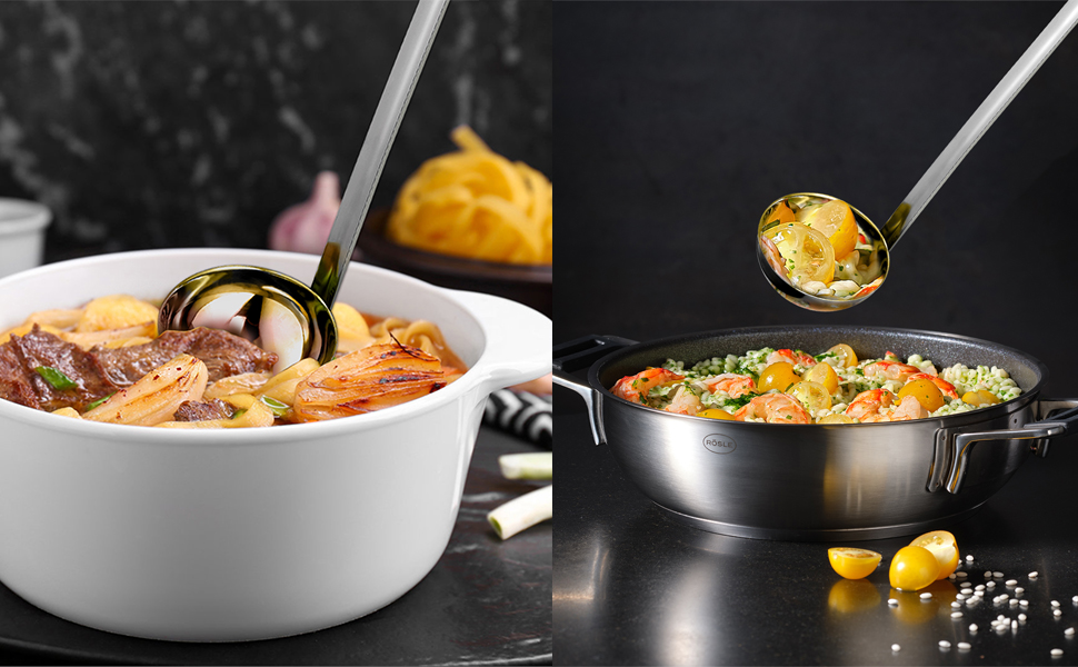 Набір кухонних аксесуарів Pleafind 4 шт. з нержавіючої сталі: половник, шумовка, лопатка, лопатка для вока