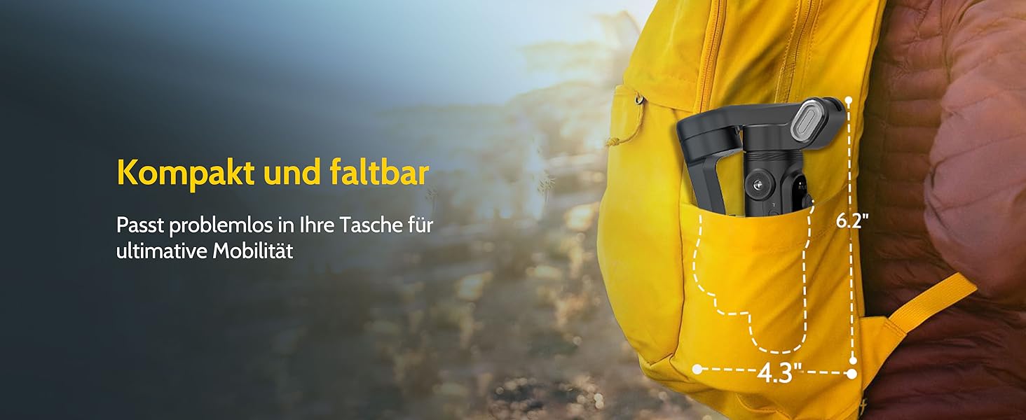 Стабілізатор для смартфона AOCHUAN 3-осьовий з функцією розпізнавання обличчя, вбудованим світлом та 1/4 дюйма різьбою. Підходить для iPhone 16/15 Pro, Android, TikTok-влогів. Чорний.