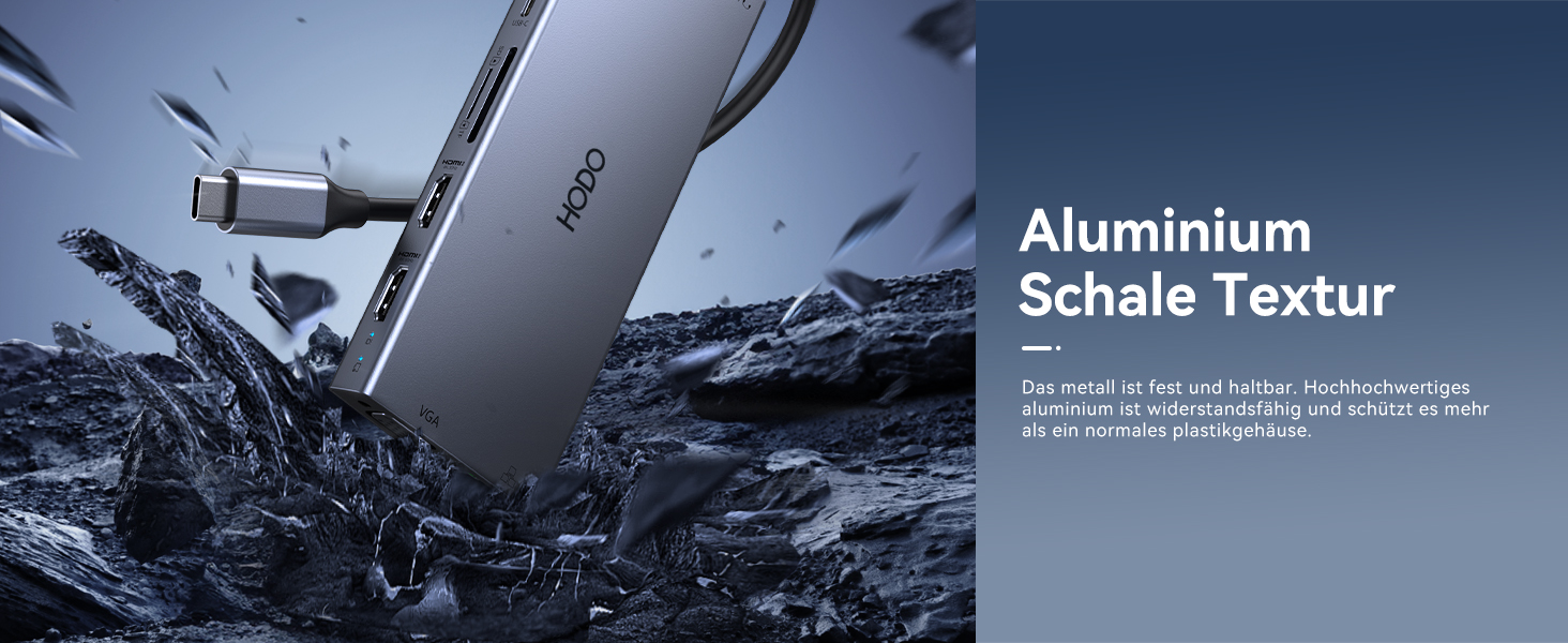 Док-станція USB-C з підтримкою двох моніторів, 14 в 1 для ноутбука, хаб з 2 HDMI, VGA, Ethernet, PD, USB Data, 5 USB портів, SD/TF кардридер, аудіо