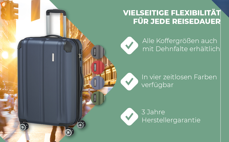 Тролей-валіза Travelite CITY: містка, розширювана, 68 см, 78-86 л, TSA замок