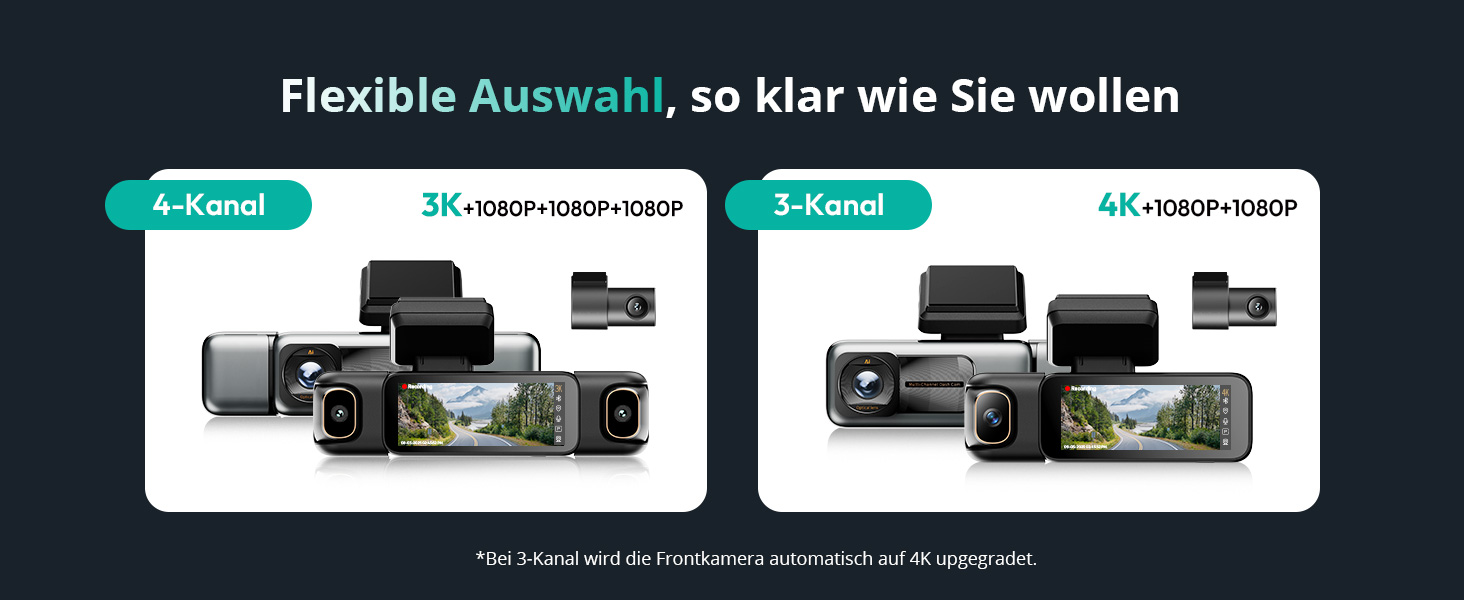 Dashcam BOTSLAB G980H 4-канальна з GPS, WiFi, IPS-дисплеєм та Super Night Vision, 3K+3*1080P, 128GB SD, G-Sensor, Loop-запис, Park Monitoring