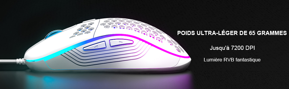 RedThunder K62 Бездротова ігрова клавіатура та миша, RGB, AZERTY, 62 клавіші, Mini, для PC/PS5 (білий)