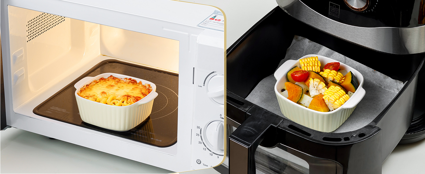 Набір форм для запікання NUTRIUPS 400мл, 4 шт., кераміка, жовтий (14.5 x 11.5 x 5.5 см)