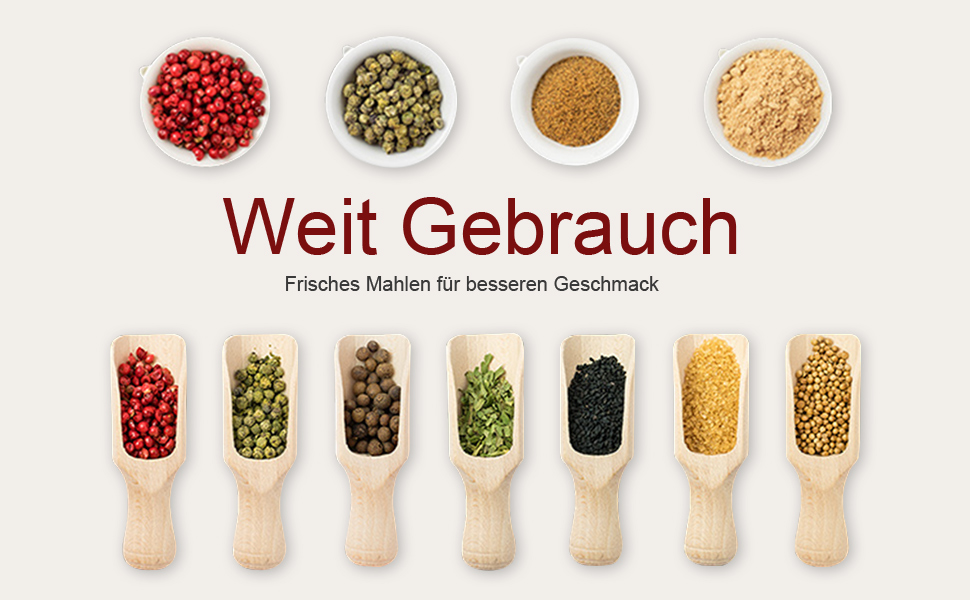 Механічна соляна млинка Pfeffermühle з дерева, набір 2 шт. з керамічним жорном, регулювання помелу, висота 16,5 см, ретро, XL