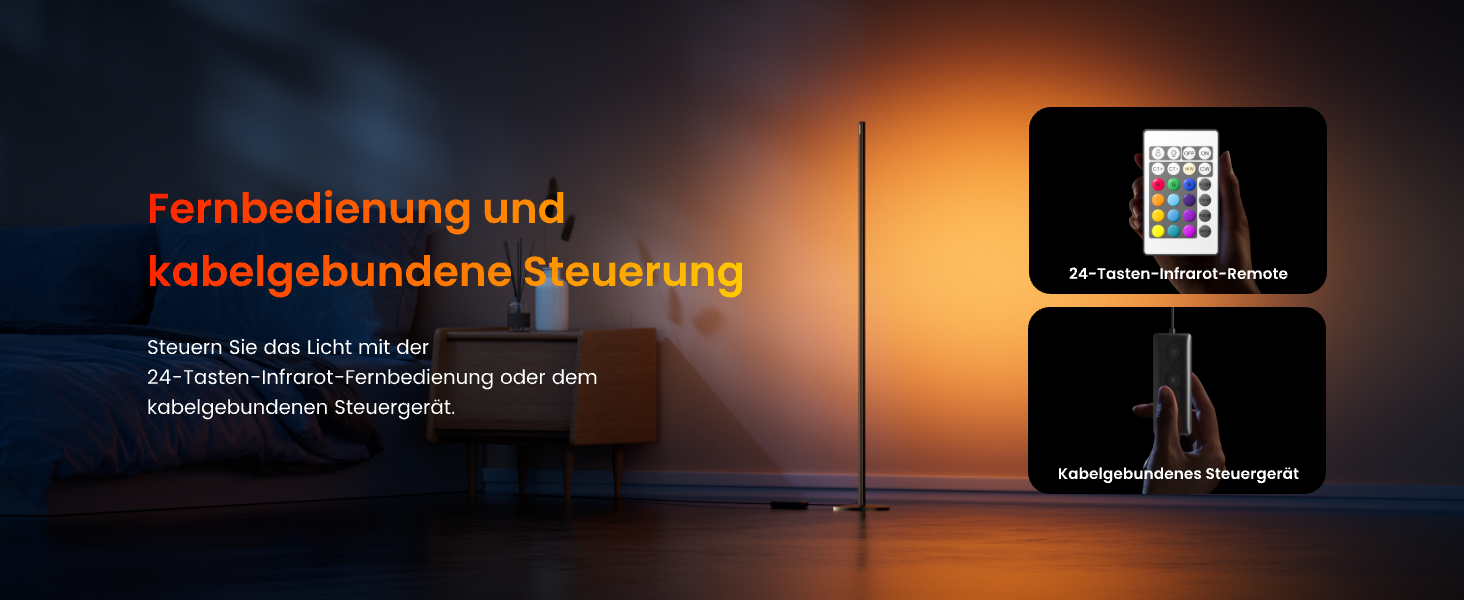 SwitchBot LED торшер для вітальні з RGBCC, керування через додаток, сумісний з Apple Home, Alexa, Google Home, чорний, з режимами сцени та музики