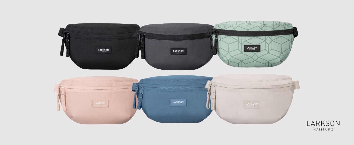 Поясна сумка LARKSON для жінок та чоловіків, м'ятний колір - Finn. Стильна поясна сумка для спорту, активного відпочинку, міста, фестивалів. Сумка через тіло з ремінцем, водовідштовхувальний принт.