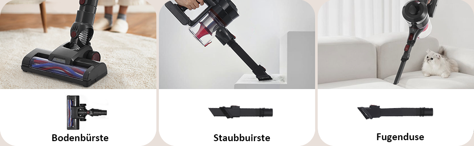 Акумуляторний пилосос Kavolet 25 kPa, 40 хв роботи, 2-в-1 для дому, офісу та авто. З насадкою для щілин та щіткою.