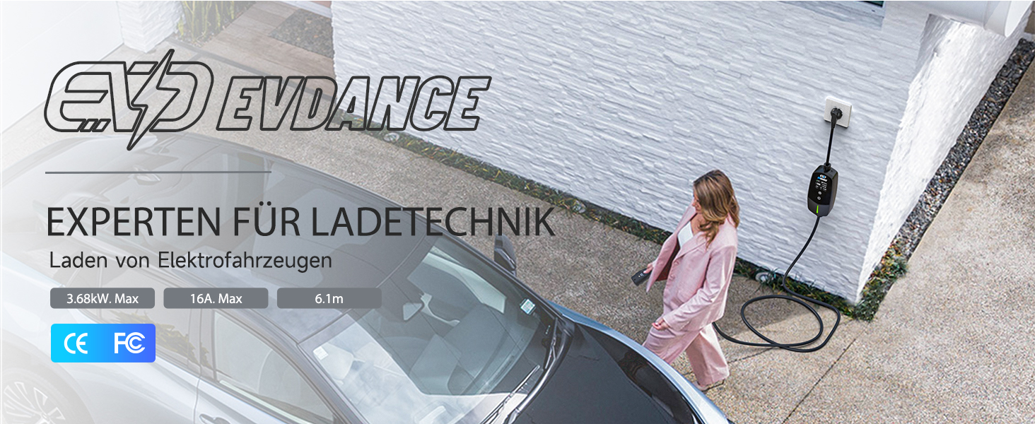 Кабель для зарядки електромобіля Type 2 Schuko 3.68kW (1-фазний, 6.1м, 6-16A) з таймером затримки 0-12 годин, для електромобілів та гібридів (PHEV/EV), чорний