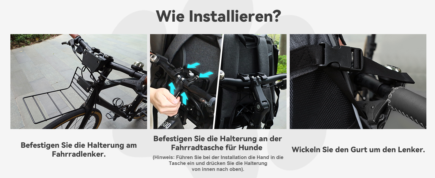 Корзина для собак на велосипед, до 10 кг, складана, дихаюча, 4-в-1 (рюкзак, сумка на плече, автокрісло), міцна L-подібна кріплення Φ55mm, зручна подушка, світловідбиваючі смуги