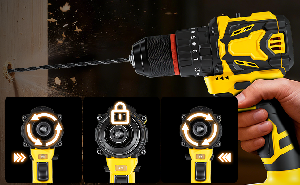 Акумуляторний шуруповерт 21V безщітковий, 2 акумулятори 2.0Ah, 70 Nm, 25+3 ступені крутного моменту, 2 швидкості, LED-ліхтик, патрон 10 мм, для ремонту та DIY