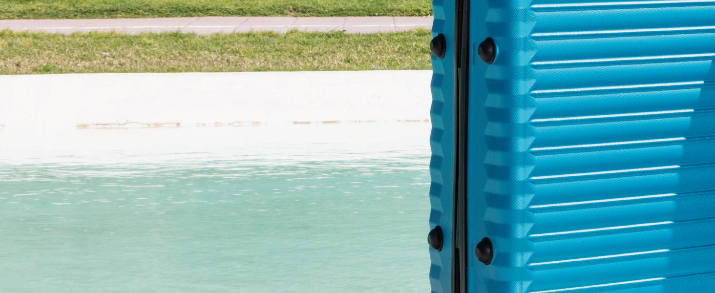 Набір валіз NEWTECK 4 шт. (75см, 63см, 53см) + косметичка, ABS, жорсткий, синій