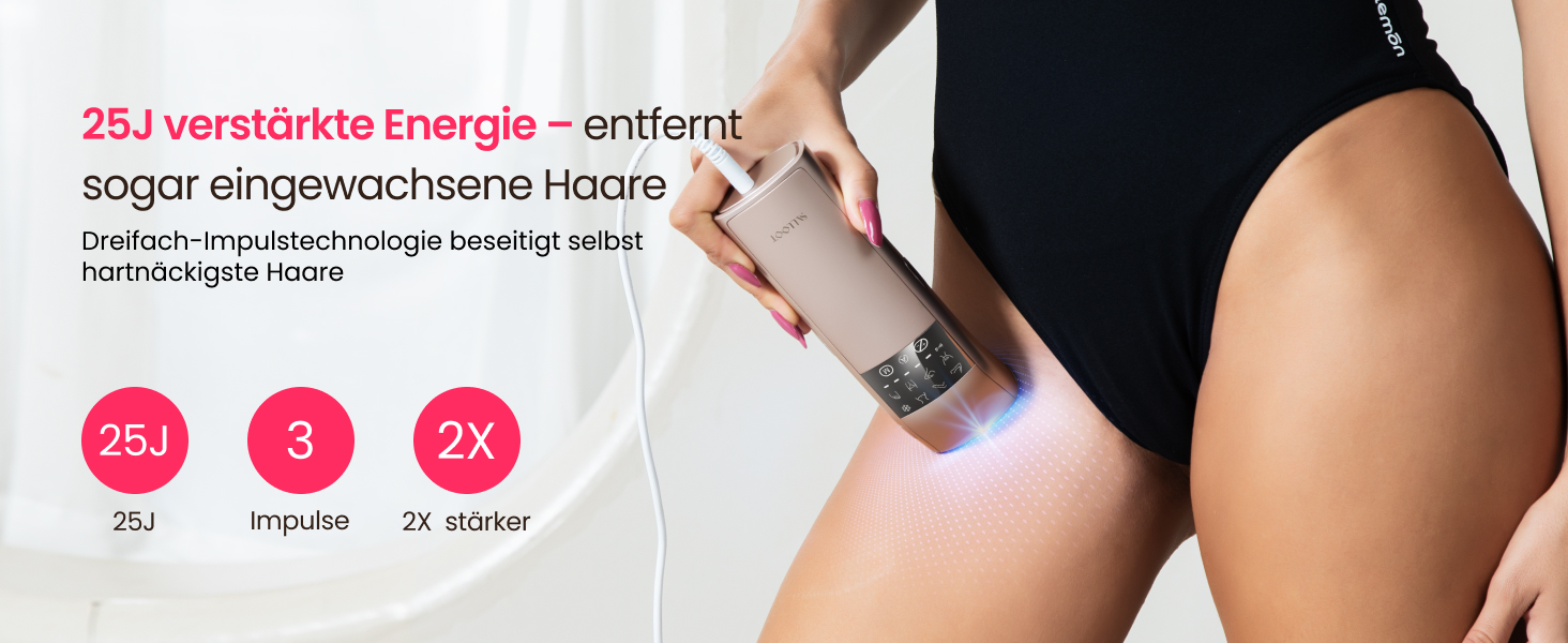 Пристрій для епіляції IPL, 25 Дж, лазерне видалення волосся для жінок та чоловіків, безболісна технологія охолодження сапфіром, довготривалий ефект для зони бікіні, ніг, пахв, тіла, колір: шампань-золото