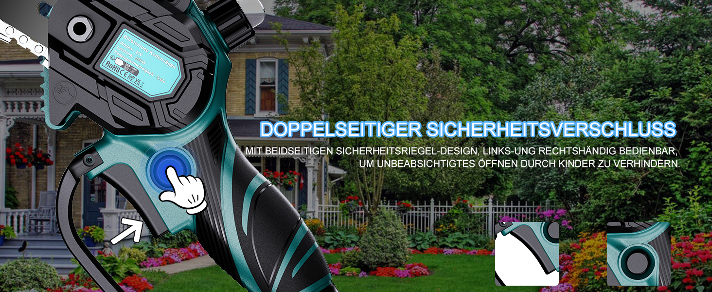 Акумуляторна міні-пилка Olubfdh 4000mAh, 6 дюймів, з автоматичним змащенням, 2 акумулятори 2000mAh, для стрижки гілок та дерева