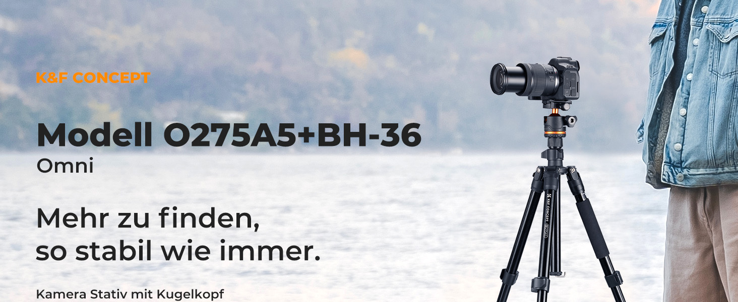 Штатив K&F Concept S255A3+BH-36, 190 см, для камери/DSLR/Camcorder, з тримачем для смартфона/планшета, чорний