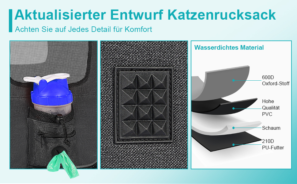 Рюкзак для кота та маленького собаки Morpilot, 7 кг, сірий, 35x30x42 см, з безпечною лінійкою та мискою