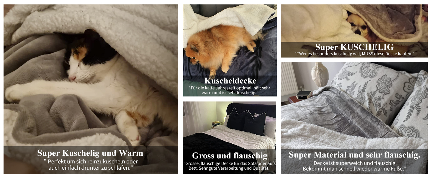 Aisbo Тепла плед для дому, фланелевий, сірий, 150x200 см, Sherpa Fleece, XL, м'який та затишний