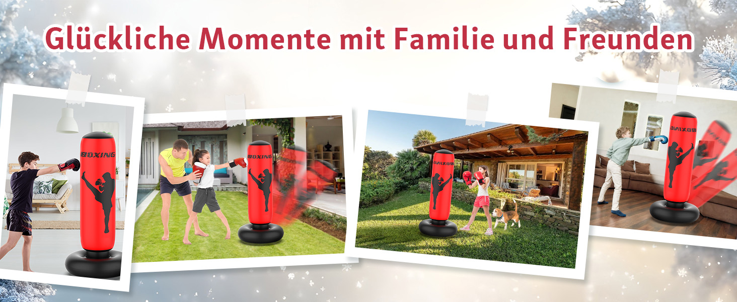 Дитячий боксерський мішок XBEN 170см, надувний, для карате, таеквондо, MMA, червоний