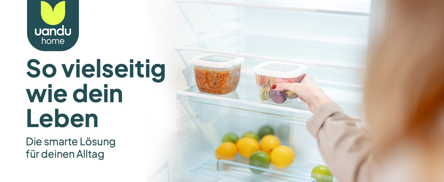 Контейнери для зберігання Uandu з кришкою, герметичні - набір 12 шт. | Організація кухні, зберігання продуктів | Без BPA | Кухонні контейнери для сухих продуктів (18 Mix-сірий)