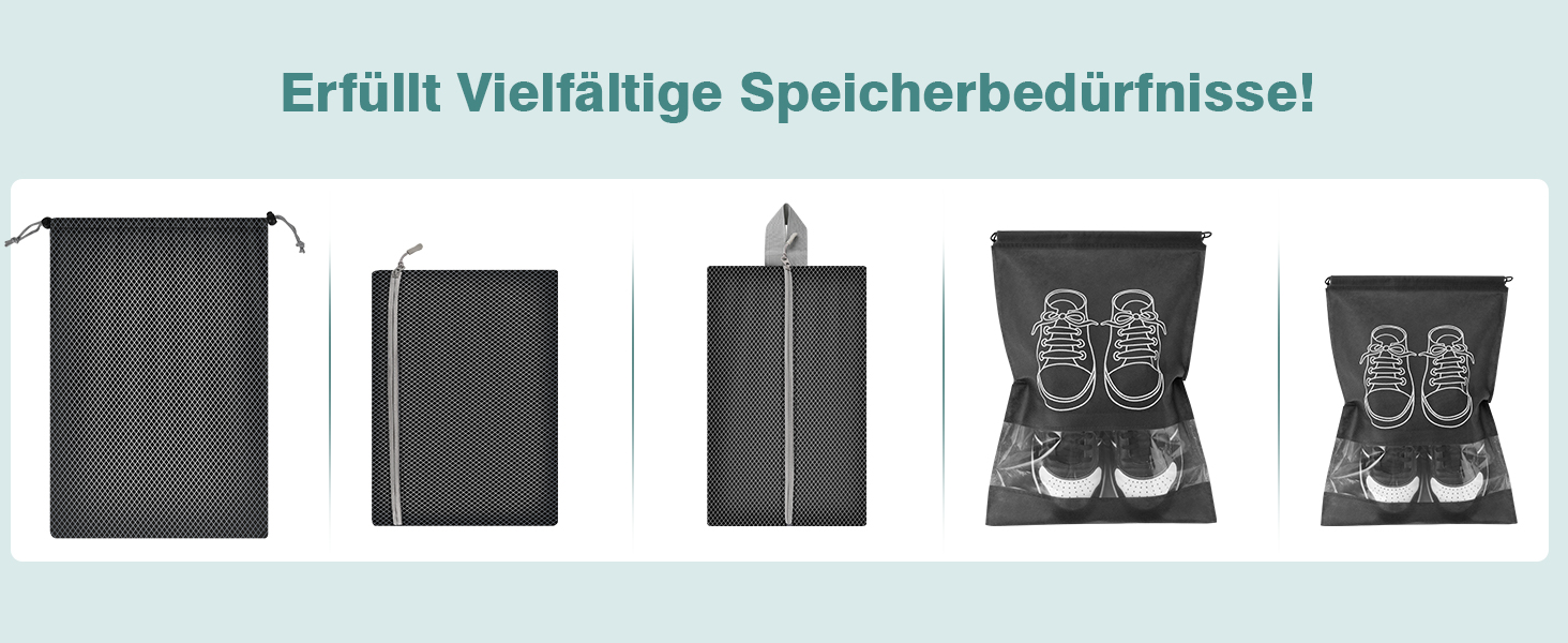 Органайзер для валізи, набір Packing Cubes (9 шт.) з компресією та чохлом для взуття, водонепроникні, дихаючі, сірі (чорні)