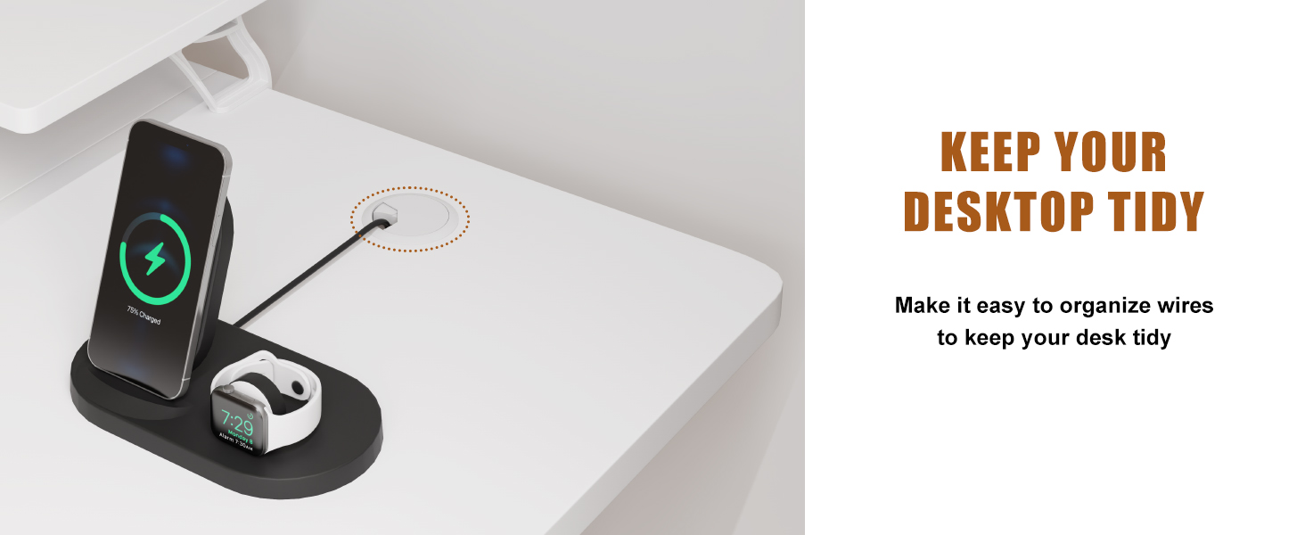 TriumphKey Adjustable Height Standing Desk with Monitor Stand - Electric Ergonomic Desk, 120x60cm White
