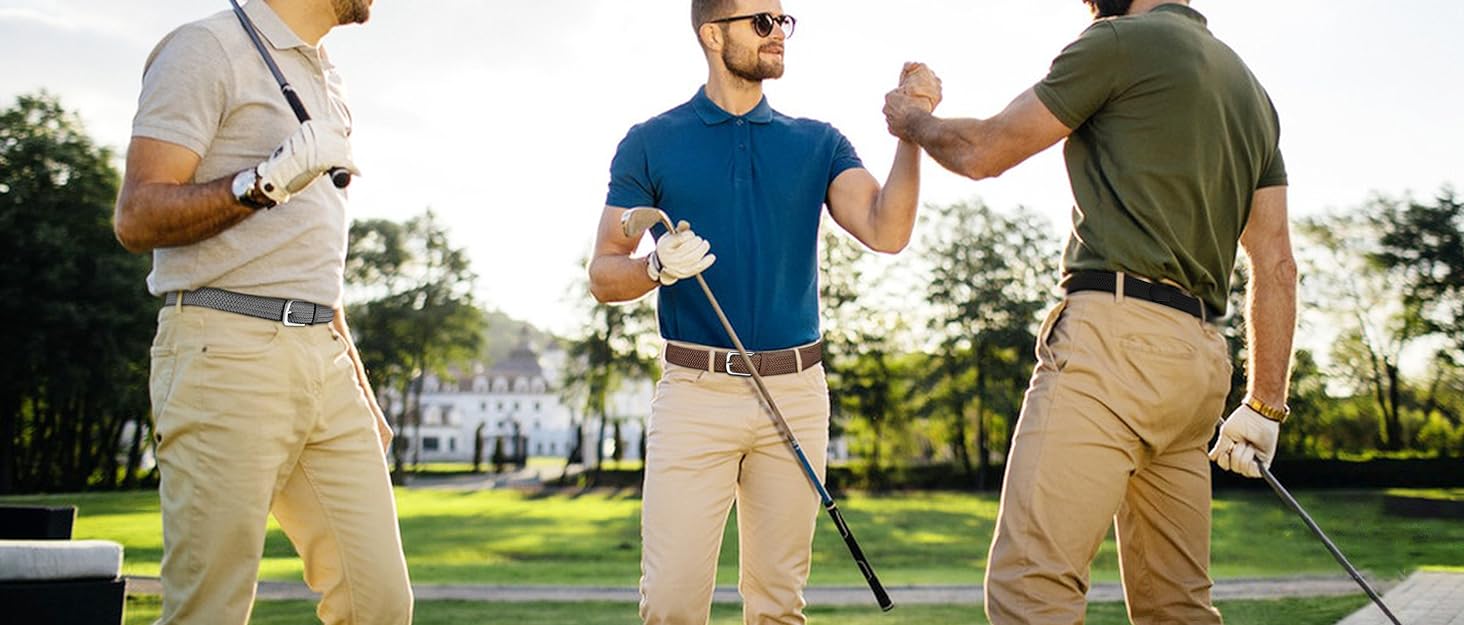 Набір з 2 еластичних тканинних ременів для жінок та чоловіків – регульовані, 3,3 см, довжина 100-120 см (чорний + синій), 100 см