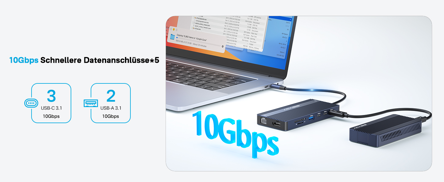 Хаб USB-C ACASIS DS0202 з двома виходами HDMI та DP (4K60Hz), Ethernet, 3 USB, 10Gbps, 100W PD, SD/TF, Audio, для MacBook/Dell/HP/Lenovo
