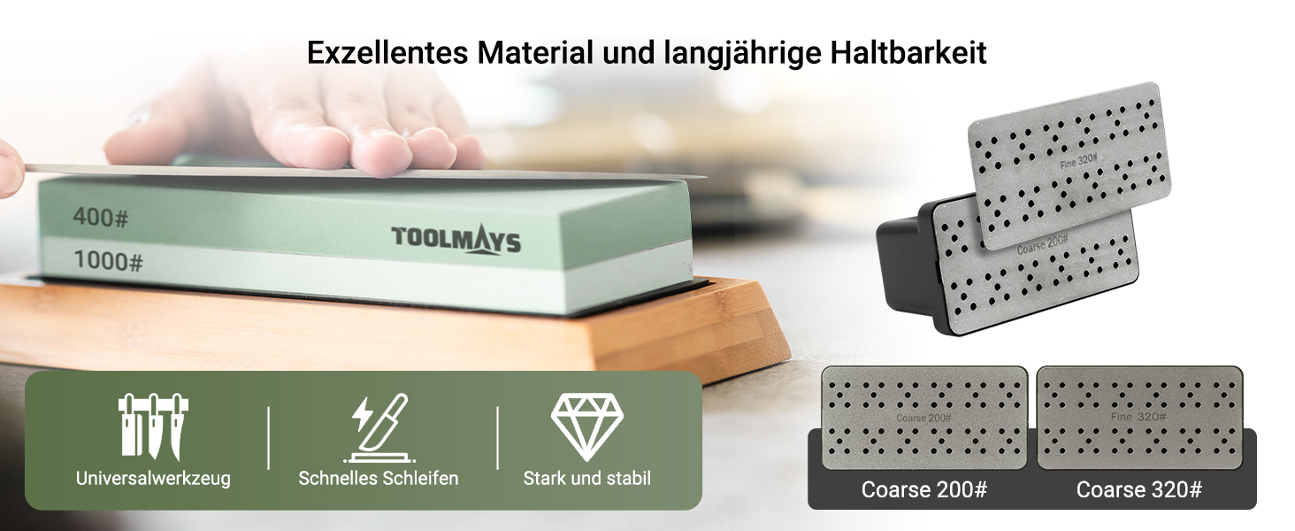 Набір для заточування ножів Schleifstein: 400/1000, з підставкою та кутовою насадкою