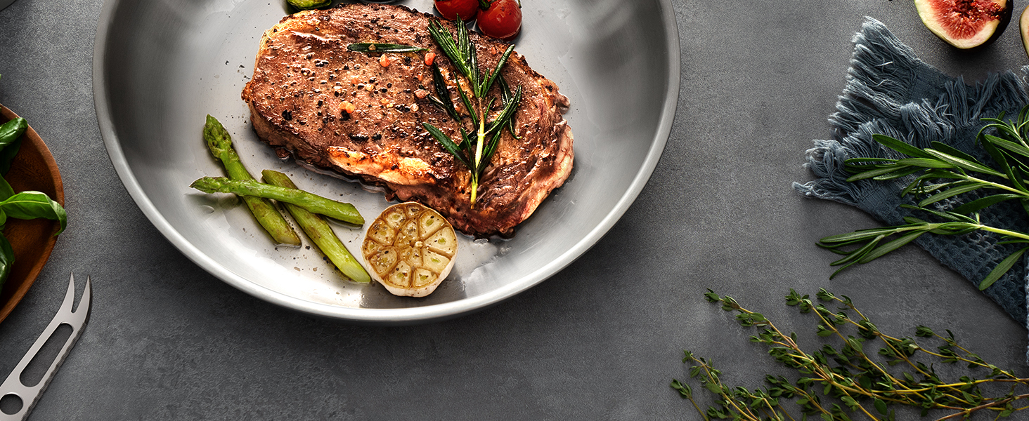 Набір сковорідок з нержавіючої сталі 3 шт. (20, 24, 28 см), універсальні, для всіх плит, індукційні, безпечні для духовки та посудомийної машини