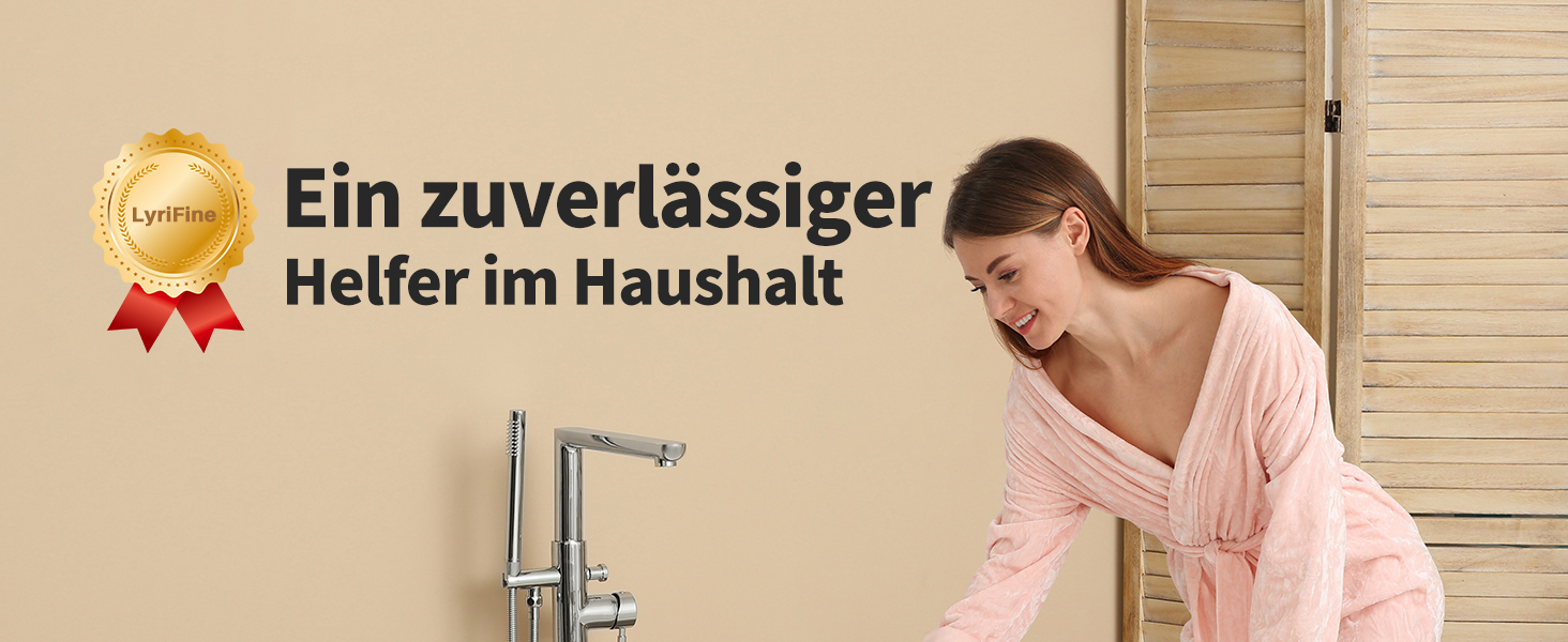 Електрична щітка для прибирання LyriFine, водонепроникна IPX7, з довгим руків'ям, 2 швидкості, змінна насадка, для ванної кімнати, білий (світло-зелений)