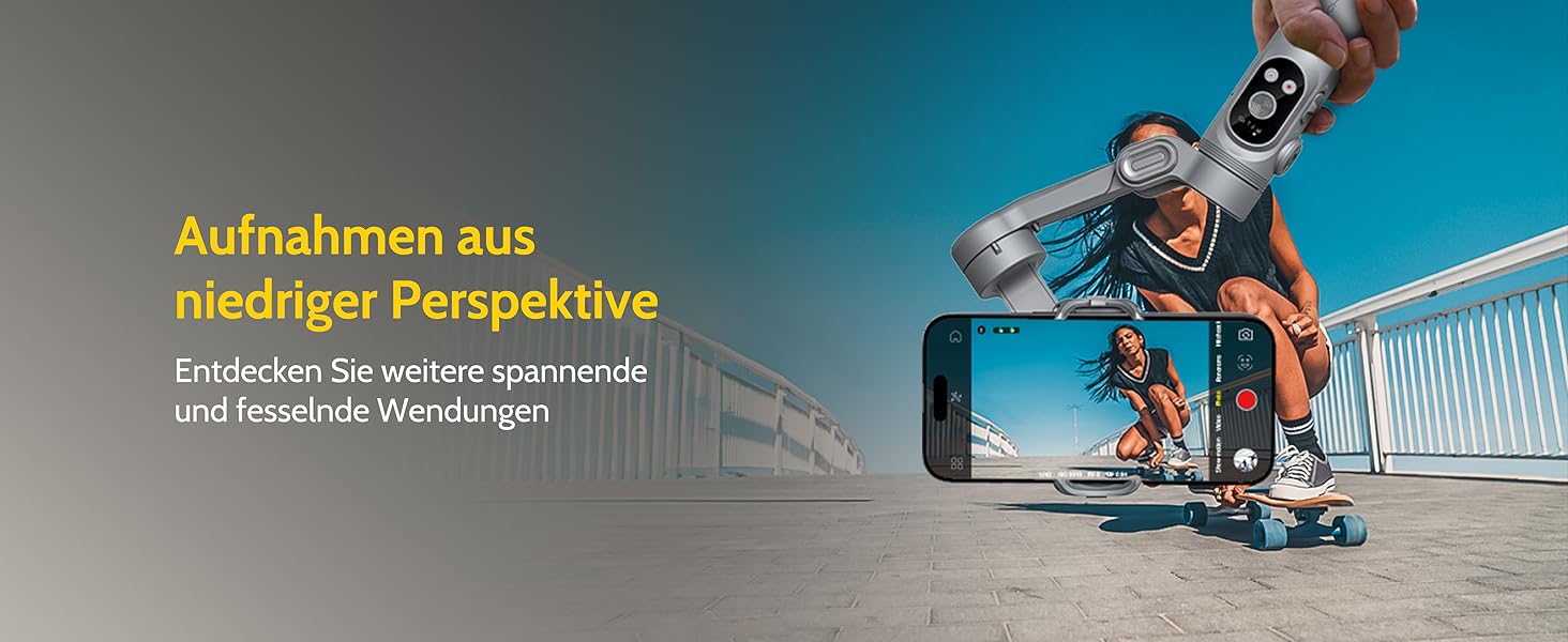 Стабілізатор для смартфона AOCHUAN з 3 осями, з функцією розпізнавання облич, вбудованим світлом, 1/4