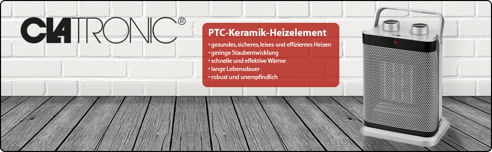 Електричний обігрівач Clatronic HL 3631 з PTC-керамічним нагрівачем, 2000W, 1500W, 7-ступінчатий регулятор, осциляція, енергозберігаючий