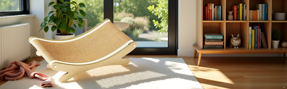 Крісла-лежанки для котів з сизалевим покриттям, гамак, лежанка, крісло-гамак для котів (Хакі)