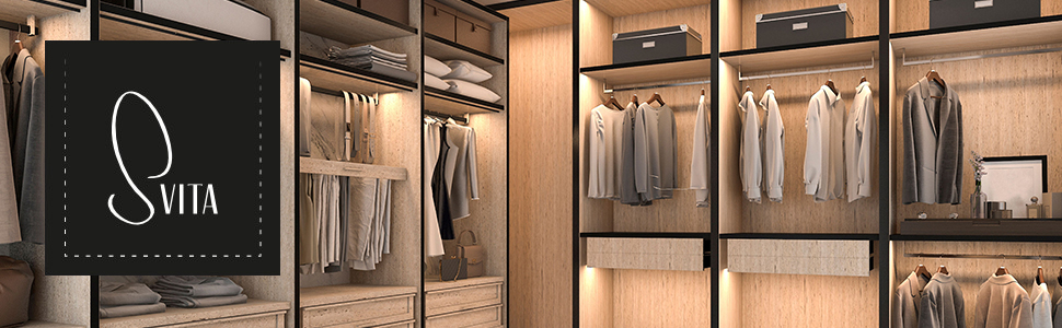 Набір вішалок для одягу SVITA 10 шт. для костюмів, чорного кольору, з антиковзаючим покриттям