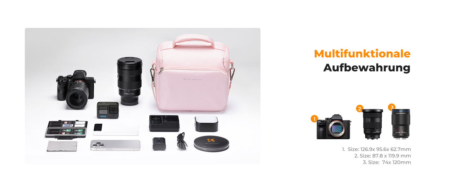 Сумка-рюкзак для фотокамери K&F Concept C-rosa, рожева, для фотографів