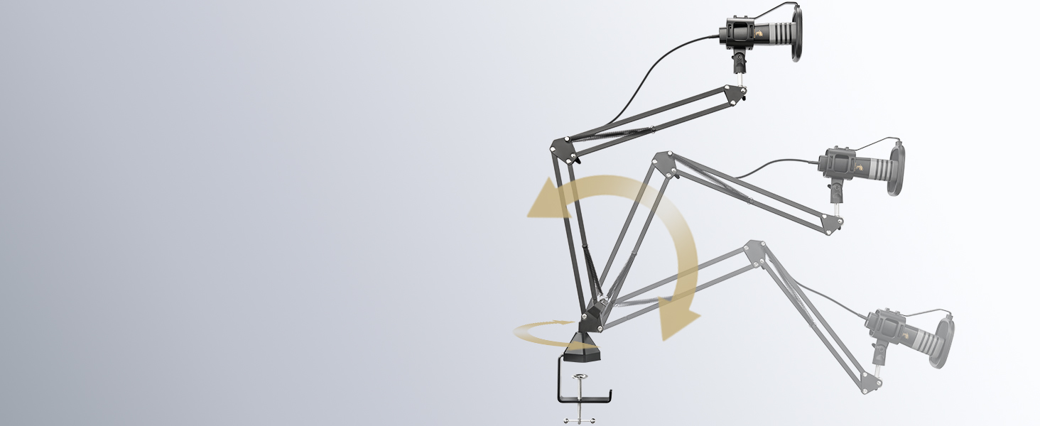 USB мікрофон TONOR TC30 з підставкою, поп-фільтром та мікрофонною павутиною для стримінгу, подкастингу та запису голосу. Сумісний з ПК та ноутбуком