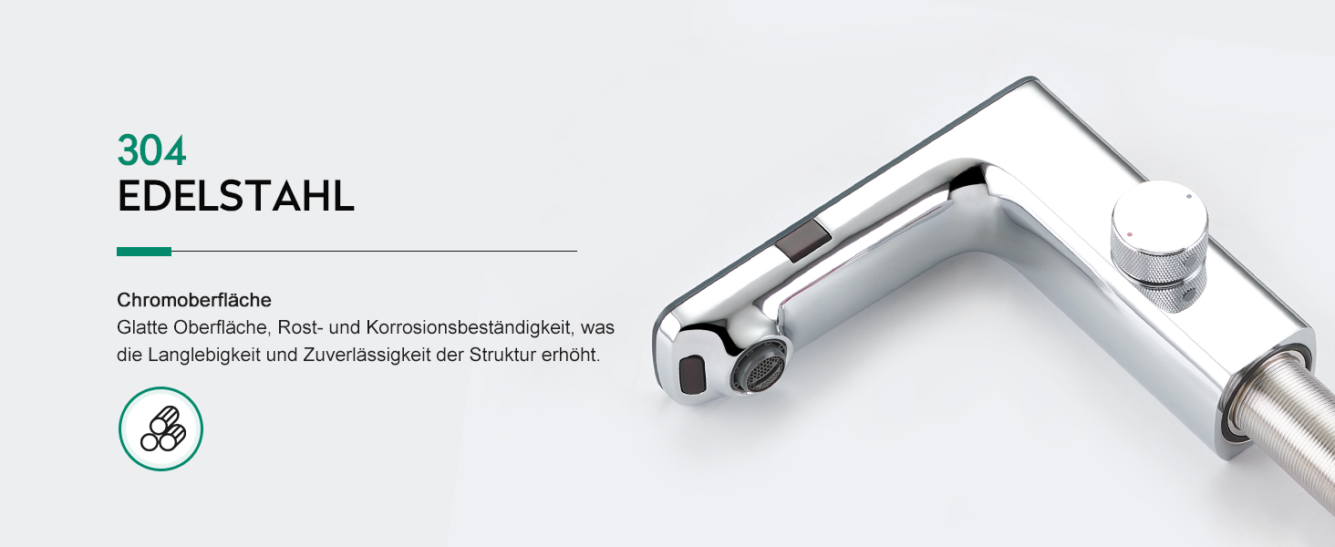 Кран кухонний CREA, 360° поворотний, з високим виливом, інфрачервоний, хром