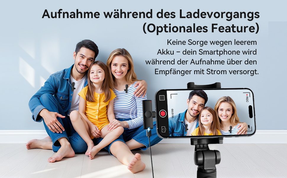 Беспроводной петличный микрофон 2 шт. для iPhone, iPad, Android, YouTube, TikTok, с шумоподавлением, Plug & Play, для видео, подкастов, черный