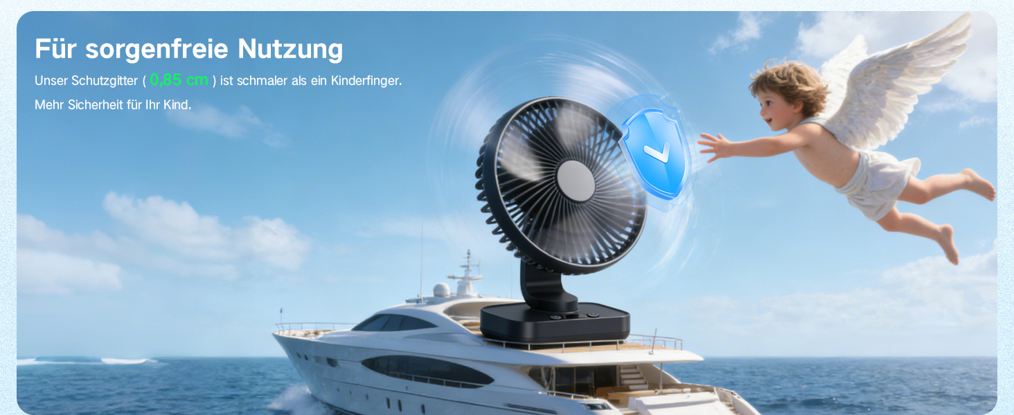 Портативний вентилятор настільний з акумулятором, тихий (30 дБ), 4 швидкості, LED дисплей, USB-C, знімний, для дому та офісу