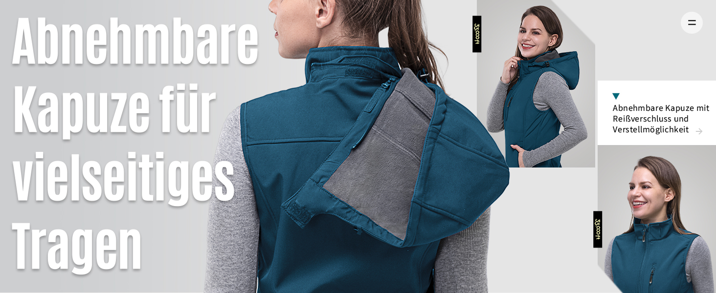 Жіночий софтшеллова жилетка 33000ft з капюшоном, флісовою підкладкою, водонепроникна та вітрозахисна спортивна жилетка з 5 кишенями для їзди на конях, бігу, походів, XXL, чорний