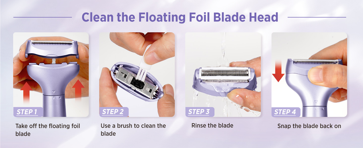 Електричний епілятор для жінок: безболісний пристрій для догляду за тілом, обличчям, зоною бікіні, ногами та під пахвами. Портативний, акумуляторний (рожеве золото, фіолетовий)