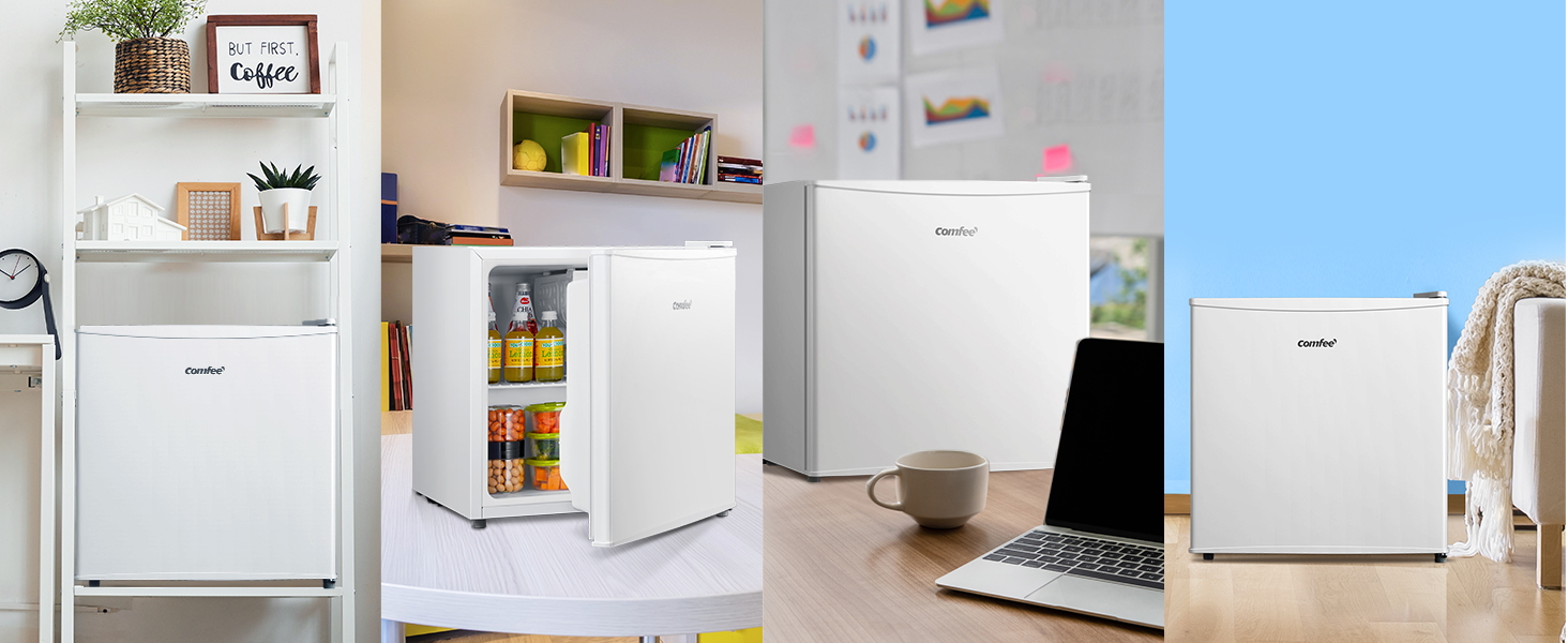 Міні-холодильник Comfee RCD50WH2(E) 43L з відділенням для льоду, білий. Холодильник для кімнати та офісу, швидке охолодження, регулювання температури, енергоклас E.